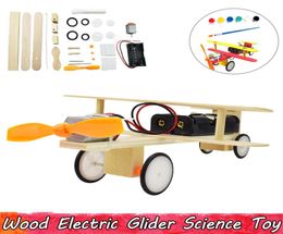 Wood Electric Glider Experiment Science Toys DIY Assembling Educational Toys for Children Improve Brain Ability Gifts8051386