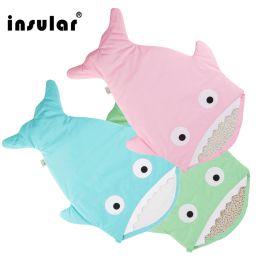 sets INSULAR New Shark Newborn Baby Sleeping Bag Winter Stroller Bed Swaddle Blanket Wrap Bedding Cartoon Babies Sleep Sack Warm Bag