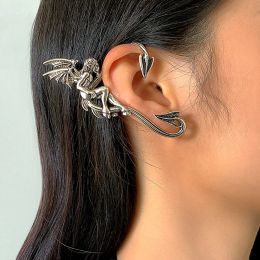Earrings Punk Exaggerated Threedimensional Angel Wings Earrings Ear Cuff for Women Retro Dragon Non Pierced Earrings Clips Party Jewellery