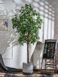 Decorative Flowers Large Tree Simulation Drunk Green Plant Bonsai Decoration Indoor Living Room Showcase Floor Bionic Fake Trees