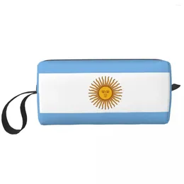 Cosmetic Bags Argentina Flag Large Makeup Bag Waterproof Pouch Travel Portable Toiletry For Unisex