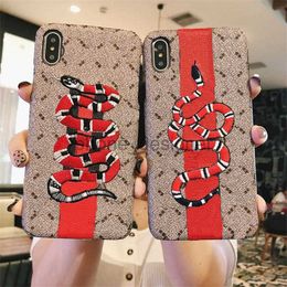 Top Designer Phone Case for iPhone 16 15 Pro Max Cases 14 pro max 13 11 12 XS 8 Fashion Brand Leather Original Monogram G Flower Embroidery small snake bee tiger