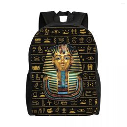 Backpack Ancient Gold Pharaoh Egypt King Tut Travel School Laptop Bookbag Egyptian Hieroglyphic College Student Daypack Bags