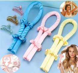 Heatless Curling Rod Headband Lazy Curler Set Soft Wave Rollers Not Damage Women Hair Curls Styling Tools Straighteners with clip8648725