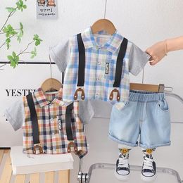 Clothing Sets Boys Summer 2024 Children Cotton Shirts Shorts 2pcs Party Suit For Baby Tracksuits Kids Short Pants Toddler 4 5Y