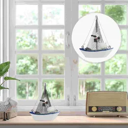 Vases Ornaments Sailing Model Seaside Ocean Decorations Miniature Boat Wood Mediterranean Ship
