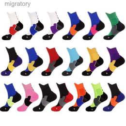 Men's Socks Mens and womens professional basketball socks mid calf towel bottom running sports childrens yq240423