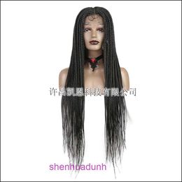 Full hand woven front lace three braid headband Braided Lace Wigs 32 inch wig