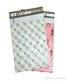 2633cm 1013 inch Golden Arrow Pattern Poly Mailers Self Seal Plastic Mailing Envelope Bag 100pcslot4194358