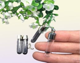 50pcslot SCREW CAP tube 356mm glass vial pendant crystal Glass Perfume Locket rice vial Screw cap Necklace charm fill bottle G095276977