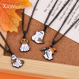 Pendant Necklaces Halloween Collection Necklace Pumpkin Head Music Player Ghost Punk Jewelry Fashion Party Accessories Gifts For Friends
