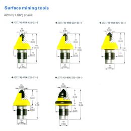 42mm shank Surface mining tools Coal mining bit and holder Drill Bit Surface Mining With Drum Bits coal mine cutter pick