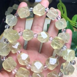 Link Bracelets Natural Freeform Lemon Citrine Bracelet Fashion Crystal Quartz Gemstone Jewellery Reiki Healing Gift For Women 1pcs