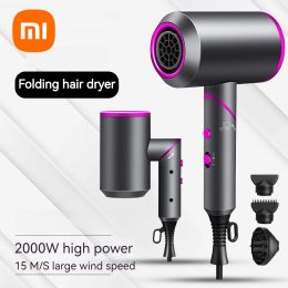 Dryer Xiaomi 2000W Hair Dryer High Power Hair Dryer Seamless Folding Handle Negative Ion Hair Dryer Thermostatic Hair Care