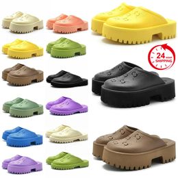 free shipping designer sandal slides platform men women slipper sport flat black pink beige brown green yellow shoes flops ladies