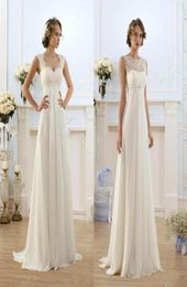 2019 New Empire Bohemian Wedding Dresses Cheap Maternity Gown Cap Sleeve Keyhole Lace Up Backless Chiffon Summer Beach Pregnant Br3814256