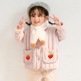 Down Coat CROAL CHERIE Kids Girls Winter Jacket Parkas 2024 Strawberry For Warm Outerwear Children Clothes