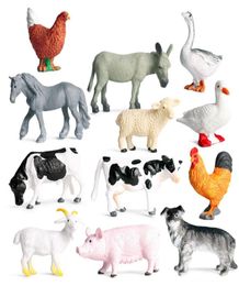 12pcs Simulation Mini Farm Zoo Animals Poultry Action Figures Lifelike Education Kids Children Model Toy Gift Cartoon Toys7390829