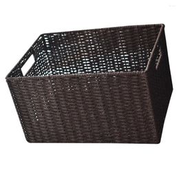 Storage Bottles Basket Box Woven Laundry Toy Portable Weaving Wicker Cloths Sundries Container