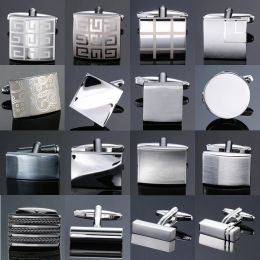 Links XKZM New luxury jewelry brand Cufflinks Highgrade Laser square check pattern metal Cufflinks men's shirts free shipping