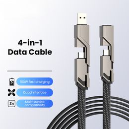 4 In 1 Fast Charging Cable 100W USB Type C Cable Charging Cable For Huawei Samsung IPhone PD Power Bank USB C Cable Charger USB Date Cord