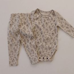 Robes MILANCEL Newborn Baby Pyjama Set Homewear Floral Bodysuit Suit