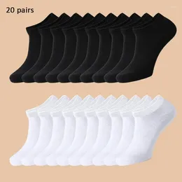 Men's Socks 20 Pairs Of Men's/women's Solid Colour Boat Comfortable And Breathable Odour Sweat Resistant Low Cut Ankle