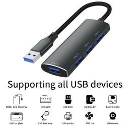 Hubs RUNBERRY USB HUB 4 Ports USB 3.0 Adapter 5Gbps High Speed Multi USBC Splitter for Lenovo Macbook Pro PC Accessories Tipo c