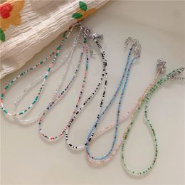 Necklaces Bohemia Simple Seed Beads Strand Choker Necklace String Collar Charm Colourful Handmade for Women 2024 Fashion Jewellery Gifts