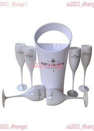 6 cups 1 bucket ice and glass 3000ml acrylic goblets champagne glasses wedding wine bar party bottle cooler7778985
