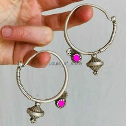 Dangle Chandelier Exquisite Design Handcrafted Hoop Earrings for Women Silver Colour Pink Stone Engagement Wedding Jewellery H240423