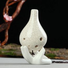 Instrument Ocarina 6 Hole Small Ocarina Alto C Tone Beginner Ocarina Tourist Souvenir Teaching Ocarina Ceramic Pendant