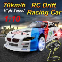 Electric/RC Car 70km/h High Speed RC Car 2.4G 1 10 Remote Control Vehicle 4WD Drift Off-road Race Sports Car Toys for Boys Children Gifts T240422