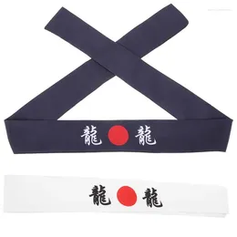 Bandanas 2 Pcs Karate Headband Japanese Sushi Chef Ribbons Cotton Hair Bands