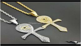 Stainless Steel Men Hip Hop Eye Of Horus Fashion Vintage Ankh Necklace Mens Hiphop Jewellery Gifts 61Bac W5Pvg6787029