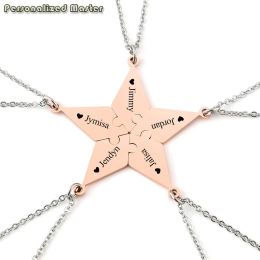 Necklaces Personalized Master Custom Name Pendant Stainless Steel Friendship Necklaces Engraving Pendant Puzzle Necklace Friends BFF Gift