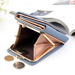 Money Clips Wallet Women Lady Short Women Wallets Black Red Colour Money Purses Small Fold PU Leather Female Coin Purse Card Holder Y240422