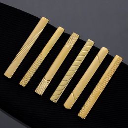 Clips Luxurious Tie Clip Classic Simple Style Pin Clasp Bar Gold Colour Male Business Necktie Clip Clasp Metal Men Jewellery Accessories