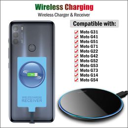 Chargers Qi Wireless Charging for Motorola Moto G41 G51 G71 G32 G42 G52 G62 G72 G23 G53 G73 G14 G54 Wireless Charger+USB TypeC Receiver
