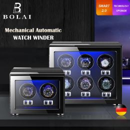 Kits Automatic Watch Winder Top Luxury Brand Mechanical Watch Safe Box with Adjustable TOP Modes Wood Watches Storage Accessories Box