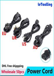 50pcs AC Power Cord Cable Desktop Monitor Computer Universal 3 Prong EU UK US AU Cord 12M DHL 7504558