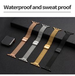 For Apple Watch SE123456 Universal Slim Milan Woven Mesh Ladies Strap Silver Black Gold Rose 3840 4244mm5529312