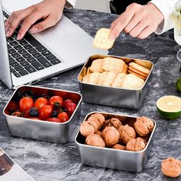 Cookware Sets Stainless Steel Covered Square Plate Household Rectangular Magnetic Small Fresh-keeping Box Tray Towel Display Board