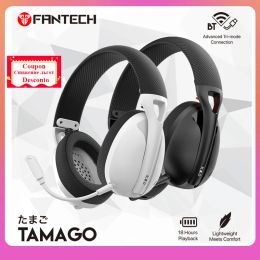 Headphones FANTECH TAMAGO WHG01 Wireless BT Earphones Lightweight Long Range Gaming Headphones High audio quality HIFI With Mic For PS5 PC