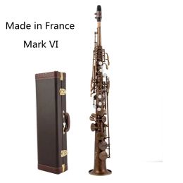 Saxophone High Quality Brand MFC Soprano Saxophone Mark VI Antique Copper Simulation Bflat Soprano Sax Mark VI Mouthpiece Reeds Neck