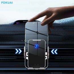 Chargers Automatic 30W Car Wireless Charger for iPhone 15 14 13 12 11 XR Samsung S22 S21 Magnetic USB Infrared Sensor Phone Holder Mount