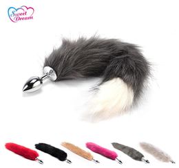 Sweet Dream Faux Fox Tail Anal Plug Stainless Steel Metal Butt Plug Tail Sex Toys For Women Adult Sex Products Dw107 Y1907161217060