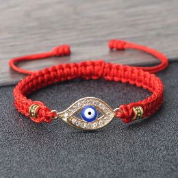 Strands New Healing Blue Evil Eye Braided Bracelet Women Men Red Nylon Thread Turkish Couple Bangle Chain Jewelry Gift Friend Wholesale