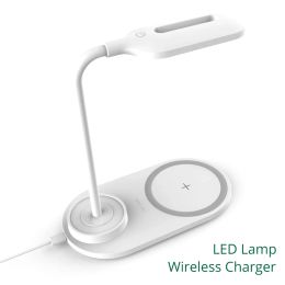 Chargers 50W Wireless Charging LED Table Lamp For Samsung S20/S10/Note10 Fast Wireless Charger For iPhone 12 11Pro/Xr/Xs/8 Adjustable