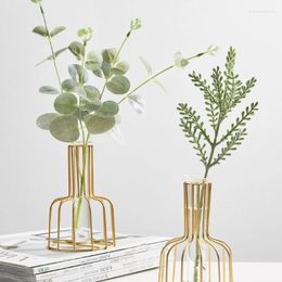 Vases Light Luxury Dried Flower Ornaments Living Room Dining Table Modern Minimalist Glass Tea Decorations